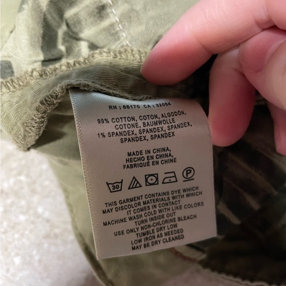 Chino Anthropologie relaxed fit pants pattern tuxedo stripe army olive green 25 - Picture 5 of 8